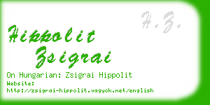 hippolit zsigrai business card